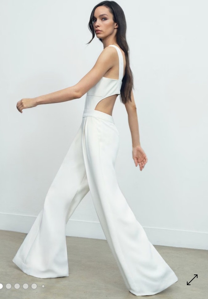 Reiss Dion Wide-Leg Cut-Out Jumpsuit In Ivory